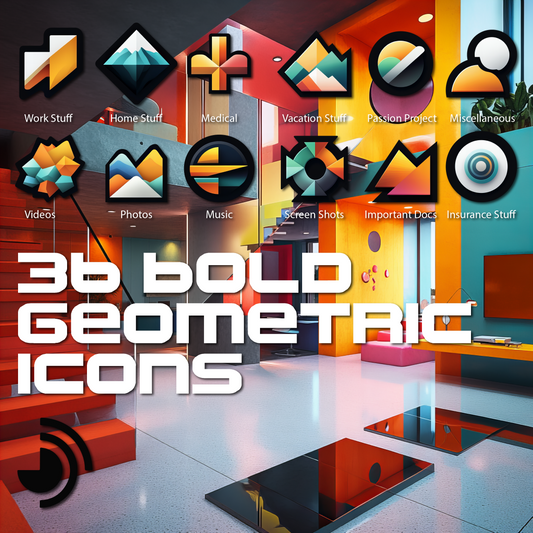 36 Bold Geometric Icons