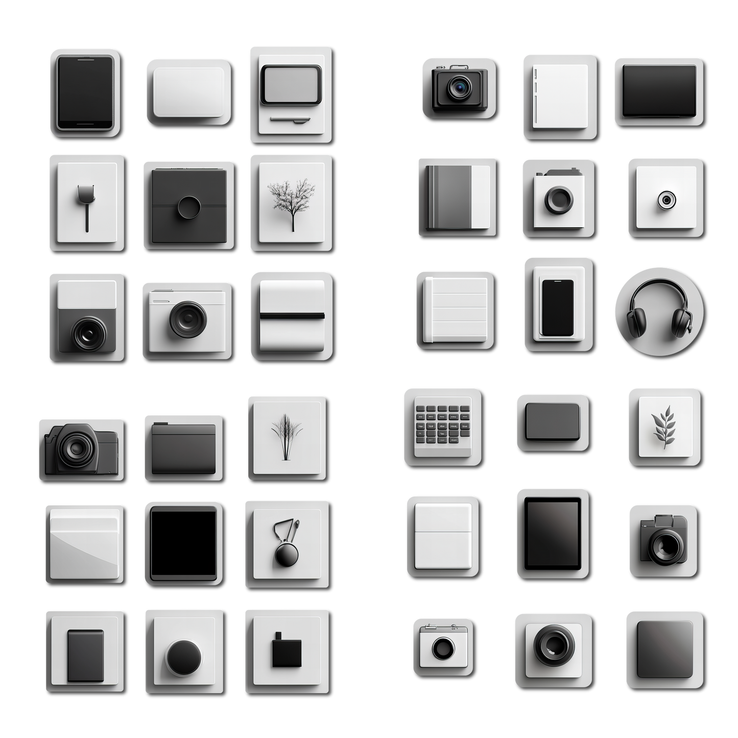 36 Monochrome Sheek Icons