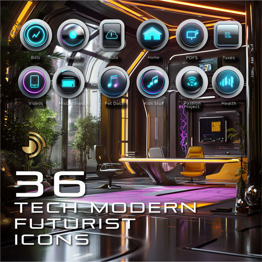 36 Tech Modern Futuristic Icons